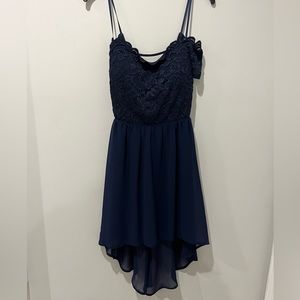 Blue ruffle and sparkly homecoming dress size S
